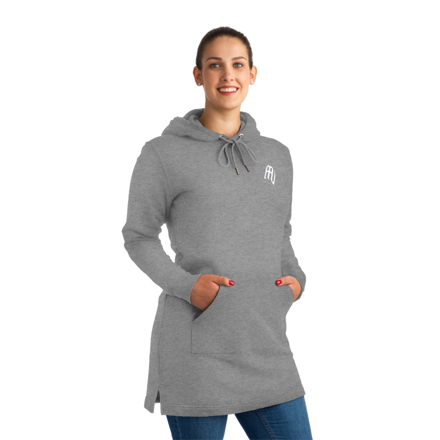 Eco-Friendly Streeter Hoodie Dress - White Logo | AUTISM AMONG US