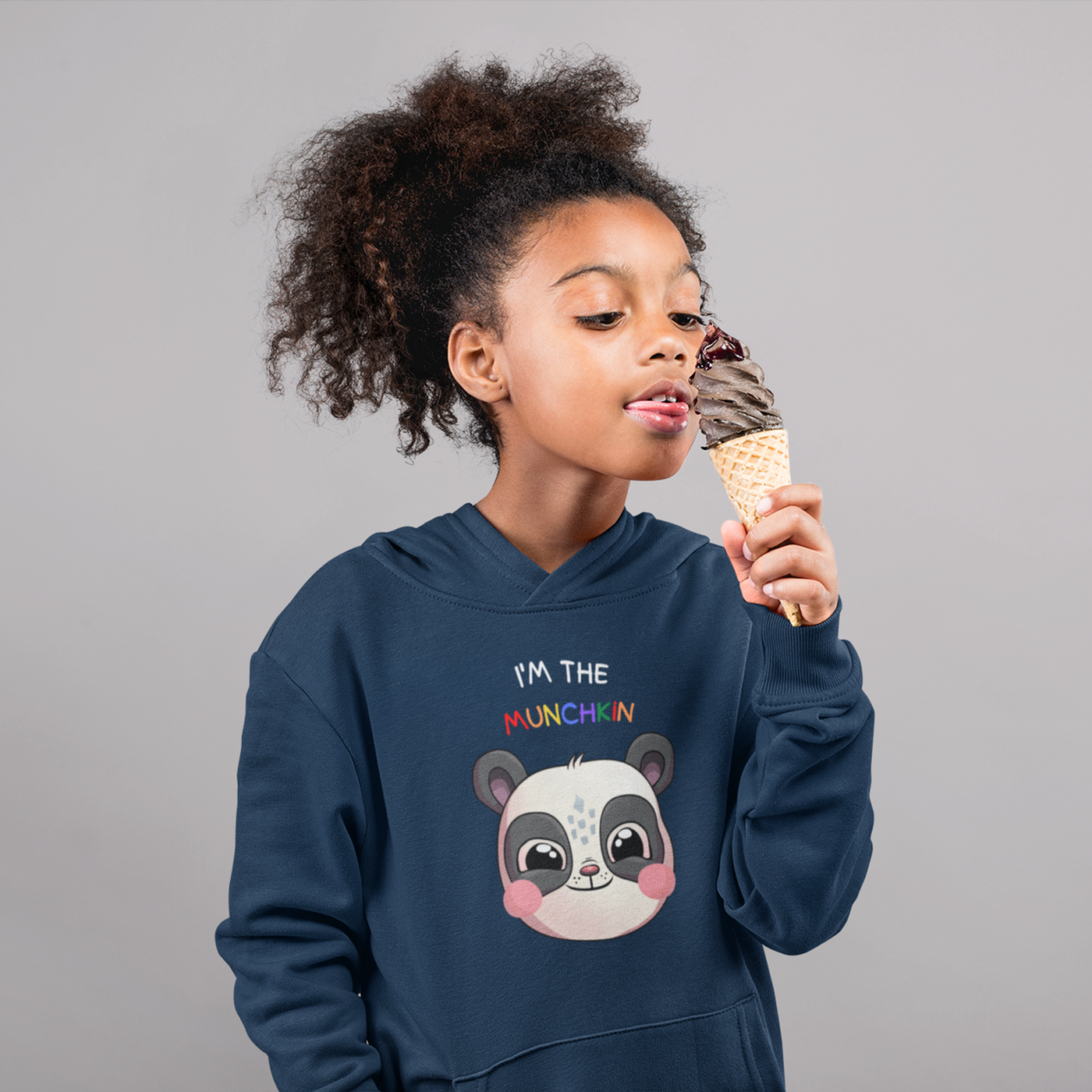 "I'm The Munchkin" Kids Eco Hoodie - White Text | AUTISM AMONG US