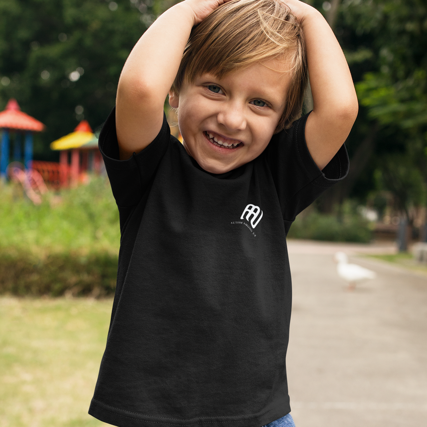 Organic Cotton Kids Unisex T-Shirt - White Logo | AUTISM AMONG US