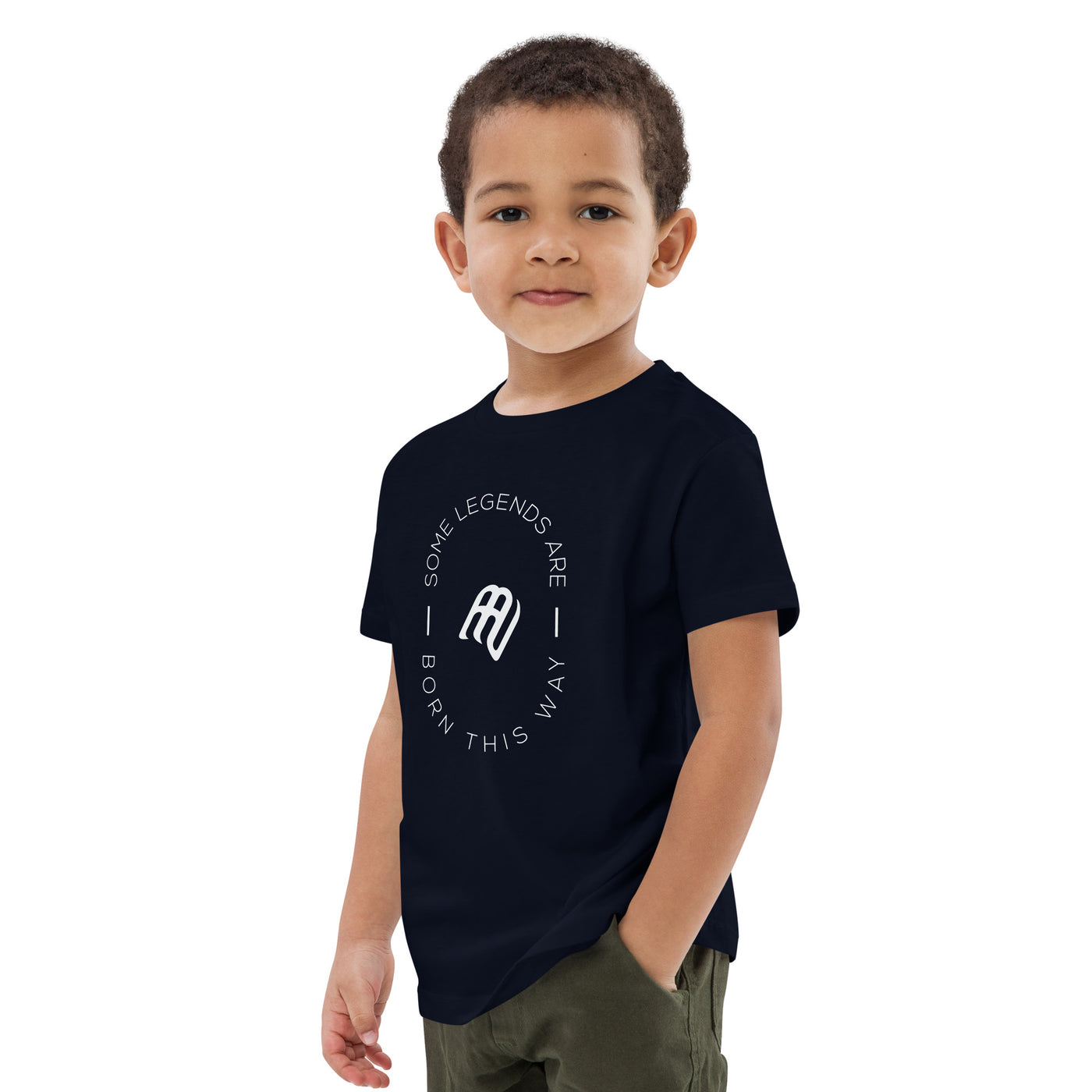 "Some Legends Are Born This Way" Unisex Organic Cotton Kids T-shirt - White Text | AUTISM AMONG US