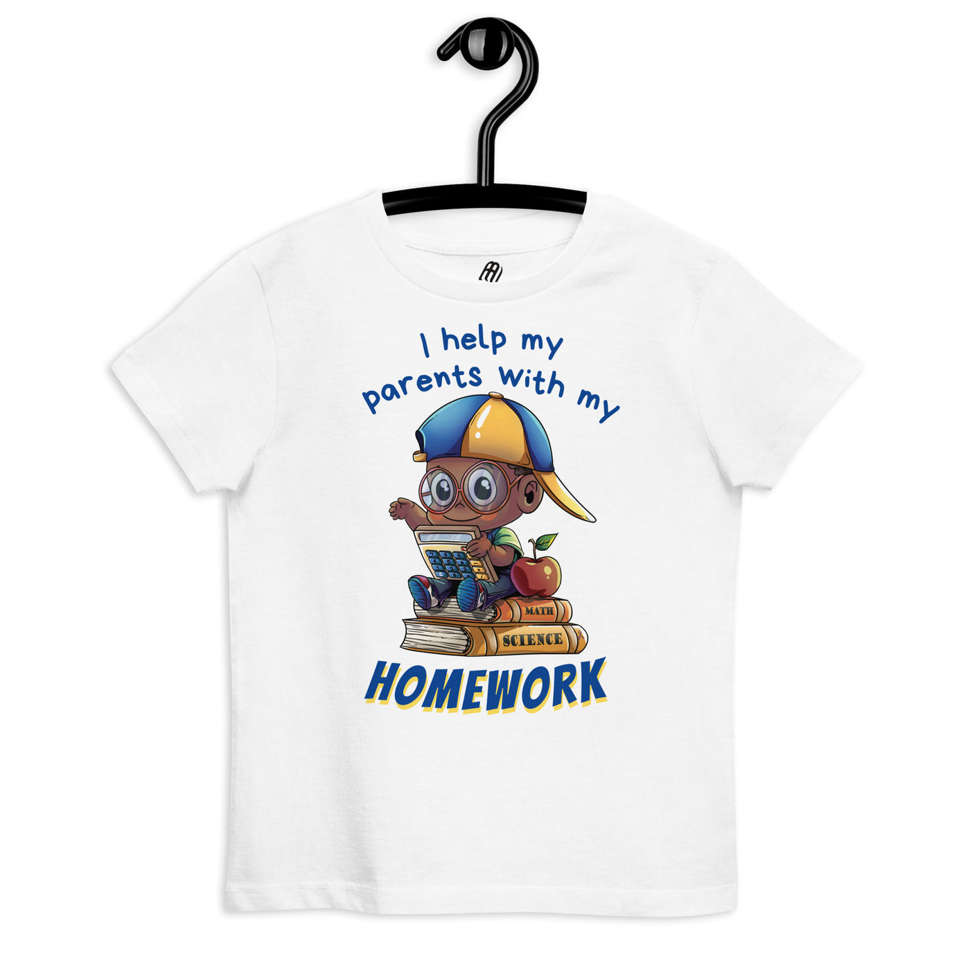 I Help My Parents With My Homework - Organic Cotton Kids T-shirt - Afro Hair | AUTISM AMONG US