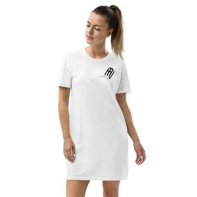 Eco-Friendly Organic Cotton Spinner T-shirt Dress Black Logo | AUTISM AMONG US