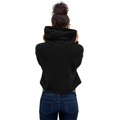 Crop Hoodie Black - Middle Chest White Logo | AUTISM AMONG US